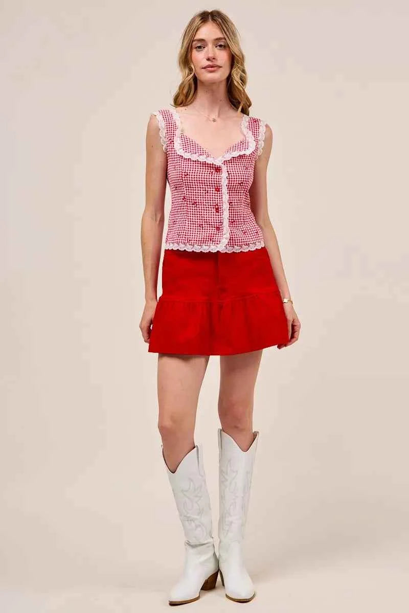 SO ME Ruffled Hem Game Day Mini Skirt 57f32cf227cc47cfa492a55a4e27d95e-Max-Origin