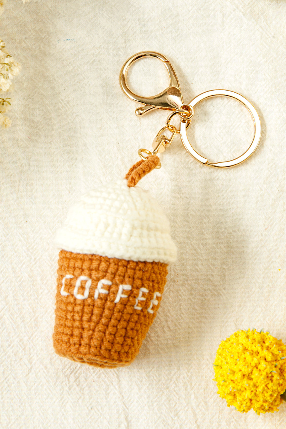 Thai Curry Knit Coffee Pendant Keychain 57f4b0e53834adee