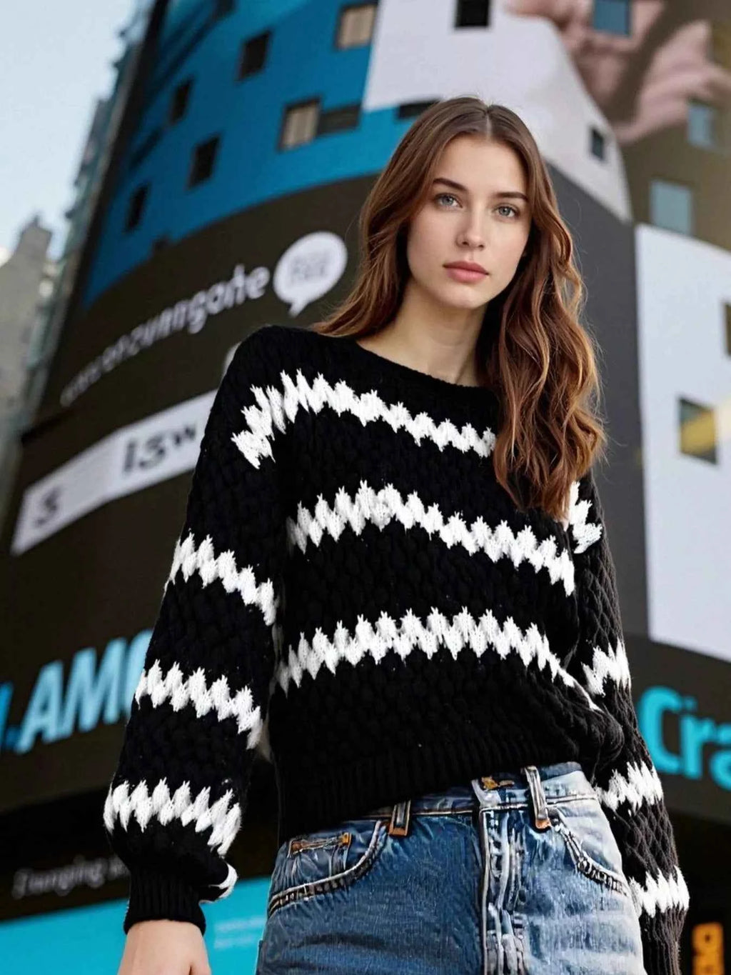Striped Round Neck Dropped Shoulder Sweater 57f5853d-7a31-4f29-a2a5-6306cc8f2743-Max-Origin