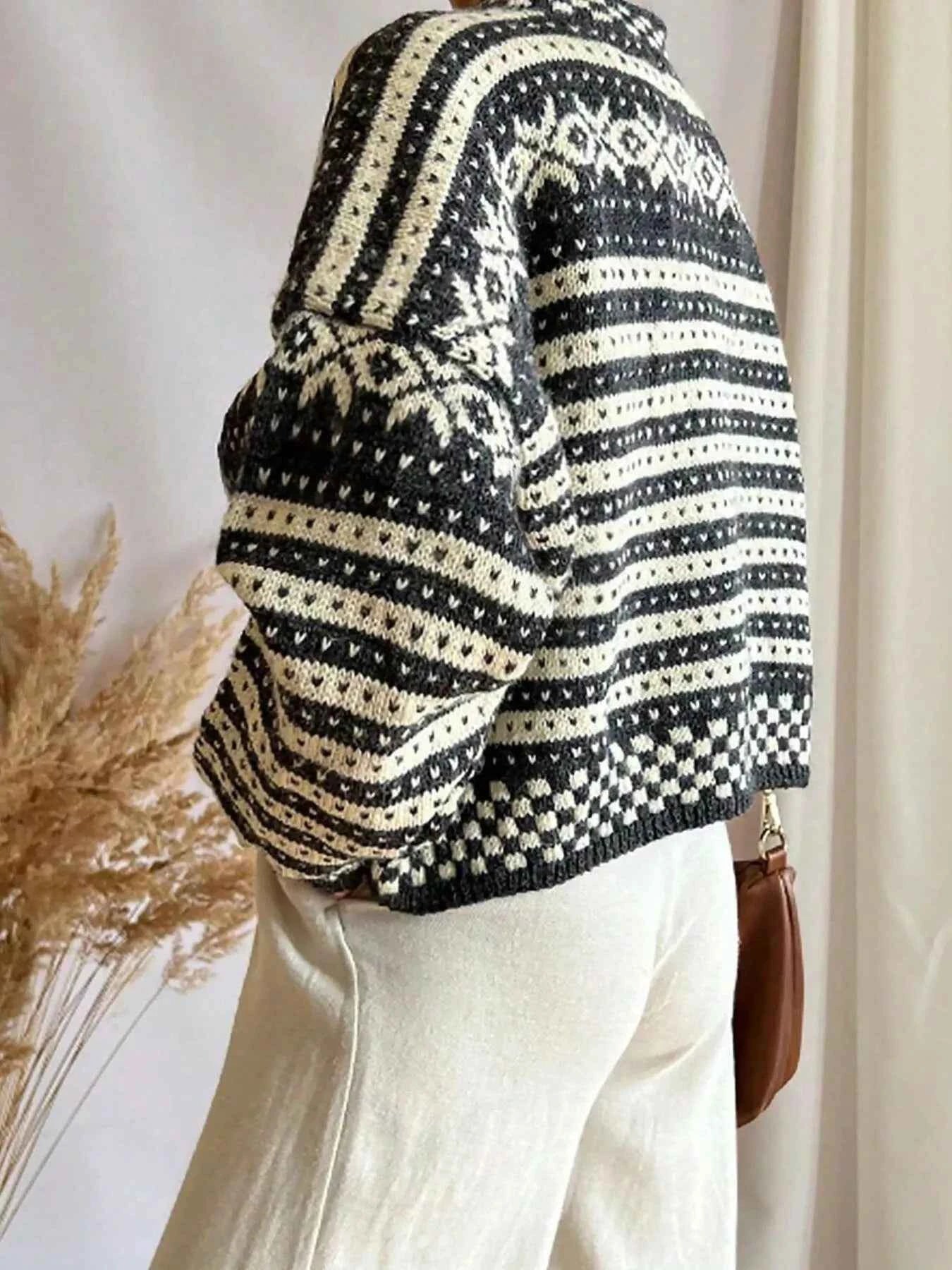 Striped Button Up Knit Cardigan 57fc4fd122114d3185aa182aee4362a8-Max-Origin