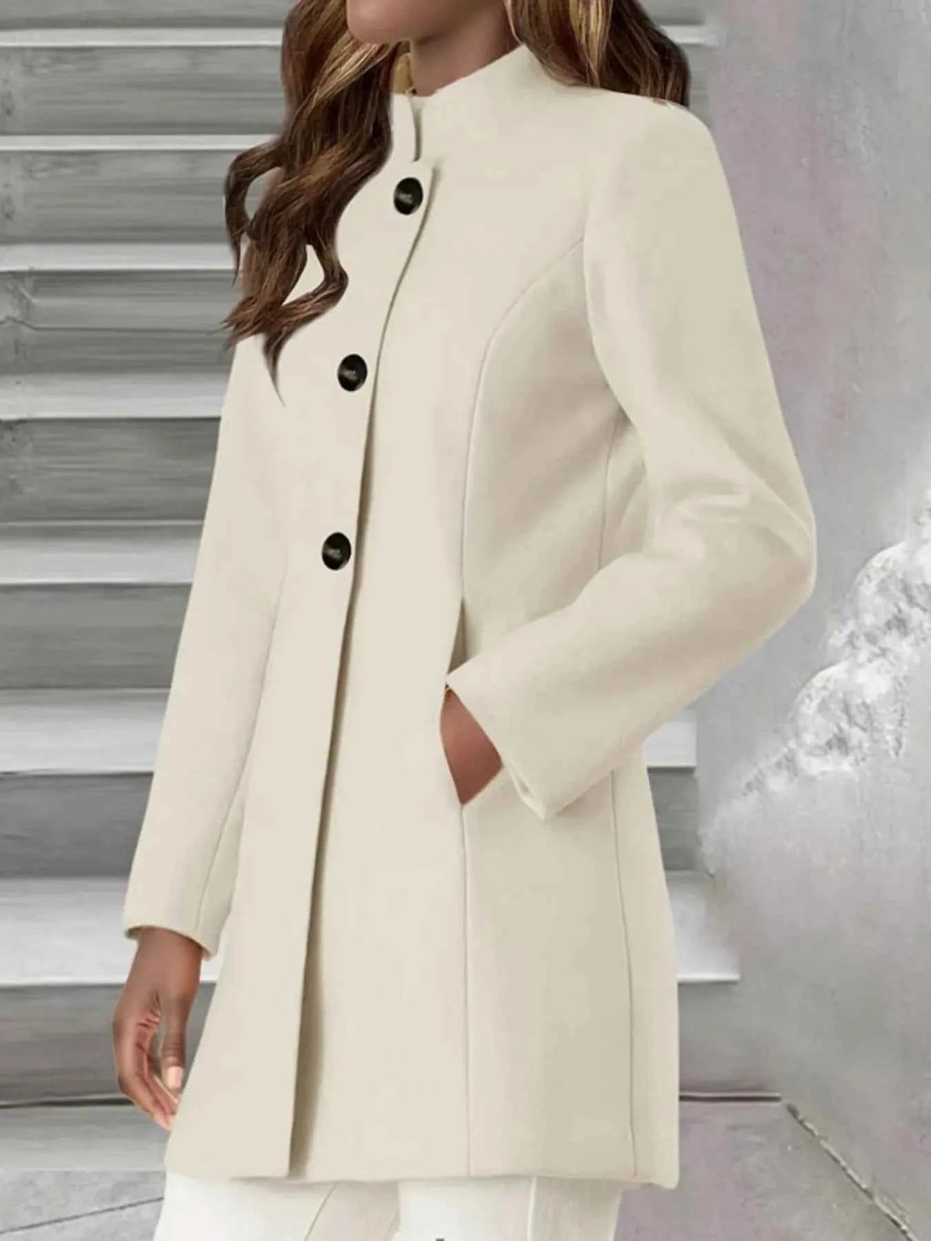 Single-Breasted Stand Collar Coat with Pocket 58011731fb074658a9d209c875c9c712-Max-Origin