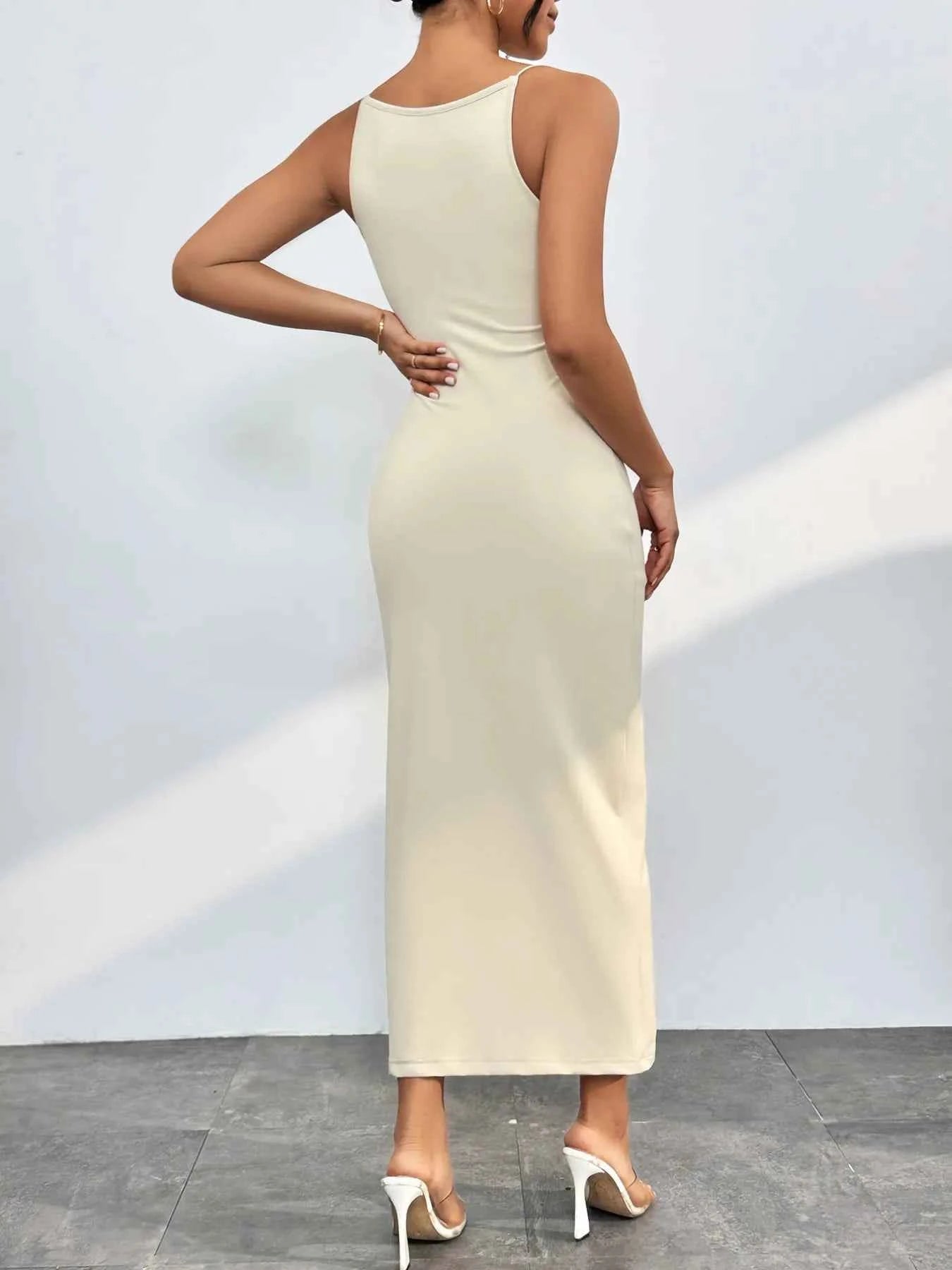 Spaghetti Straps Midi Bodycon Dress 580791dc-0f79-4102-a56c-b99701297e2a-Max-Origin