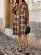 Button Front Plaid Long Sleeve Dress 581a081e-4ac3-4ed0-bd12-51ed42e2d6a0-Max-Origin
