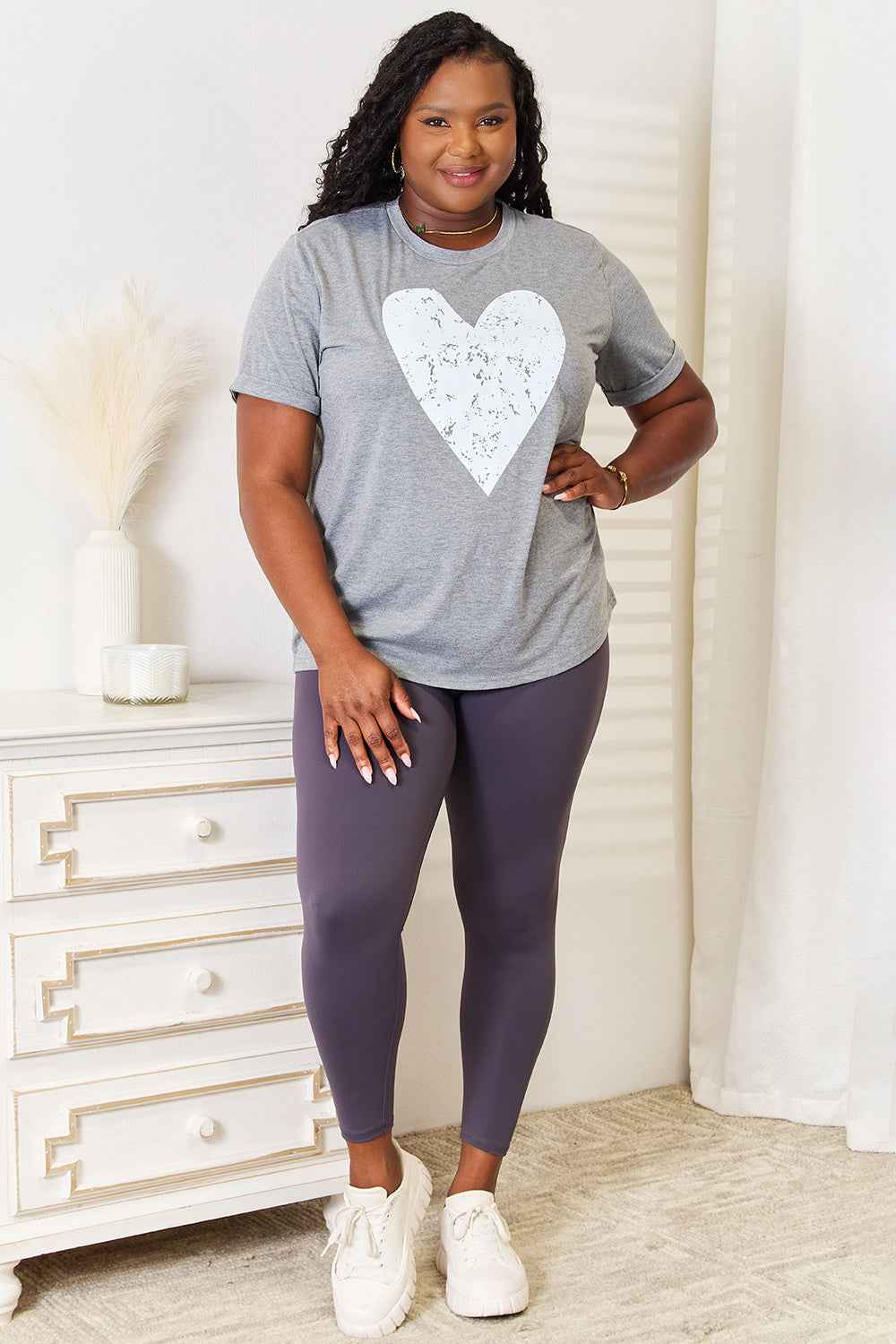 Simply Love Heart Graphic Cuffed Short Sleeve T-Shirt 581cc2e6699d4999b27419f232fde3a9-Max