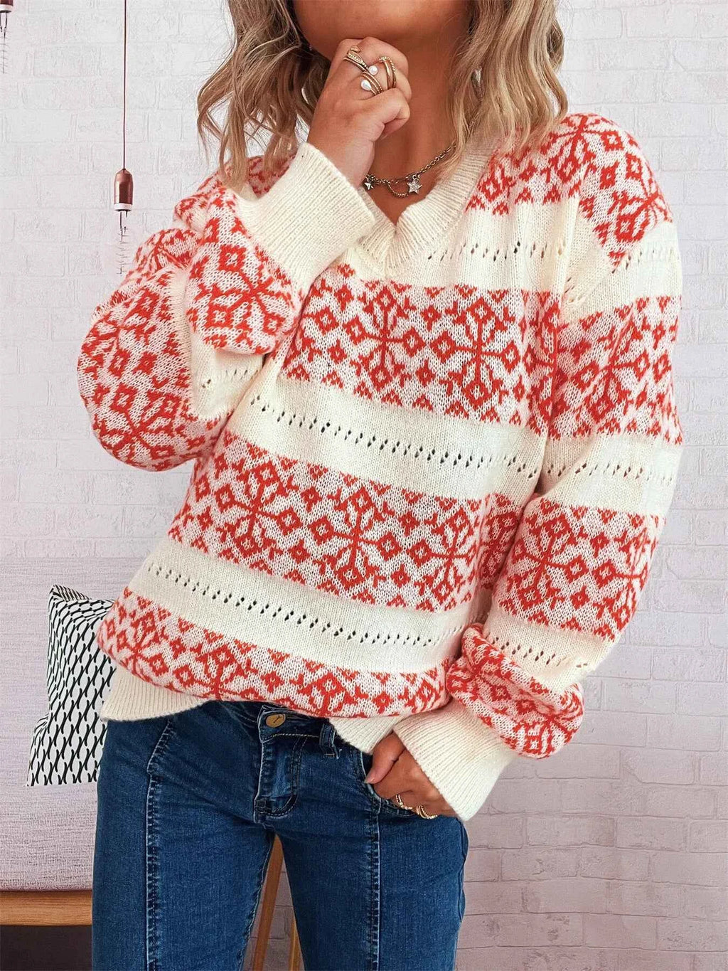 Contrast Ribbed hem Long Sleeve Sweater 584a149340f74f2e94a261f16f2e345e-Max-Origin