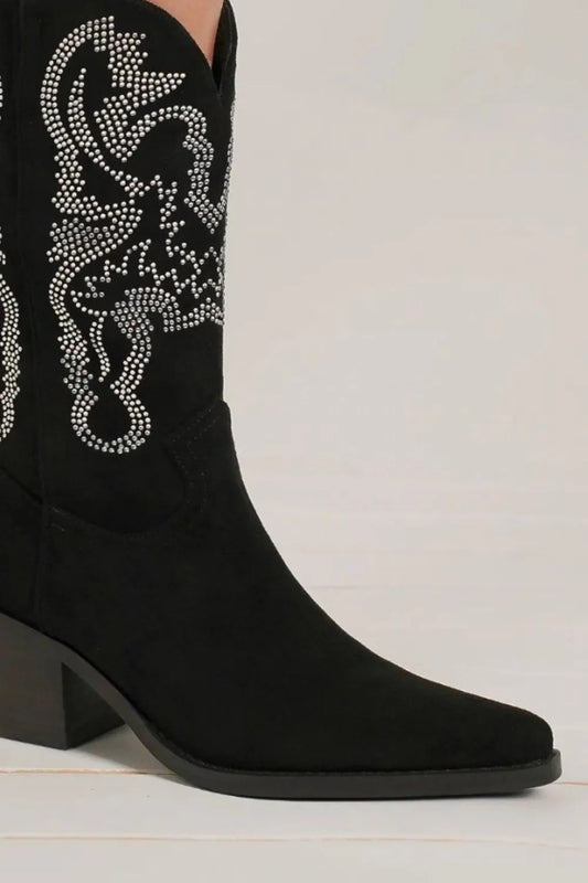 Beast Fashion Rhinestone Detail Point Toe Boots 584ec711-4ae5-416e-be80-932afc08fd1a-Max