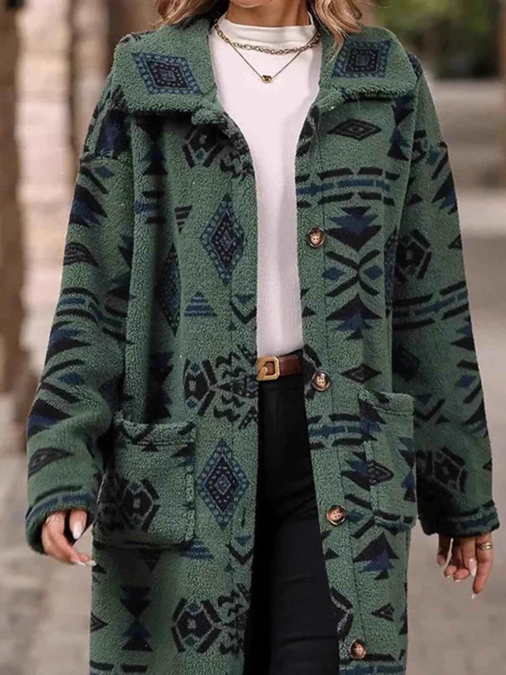 Geometric Button Up Longline Coat 585cbdce-927a-4bc8-a952-f40ebd1429a9-Max-Origin