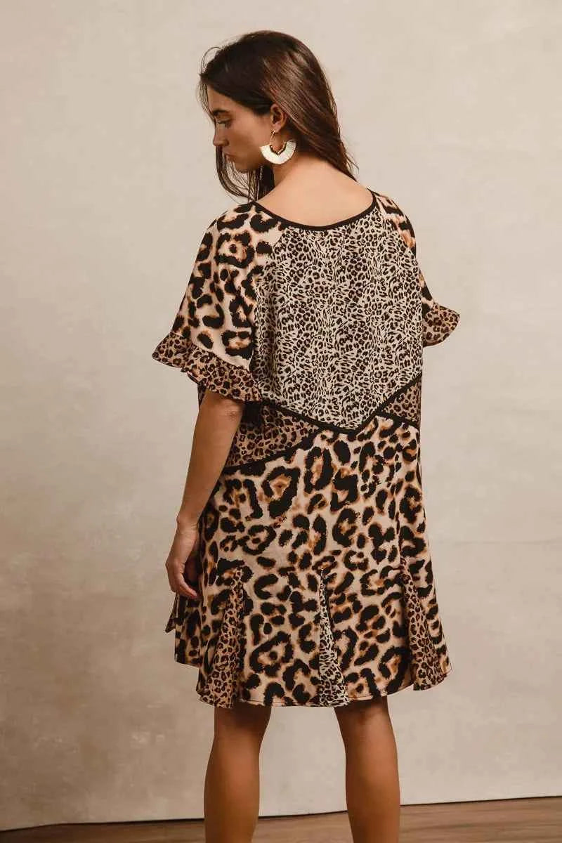 BiBi Leopard Prints Mix and Match Short Sleeves Dress 587d677517bd47b287c6716f6b7a79d7-Max-Origin