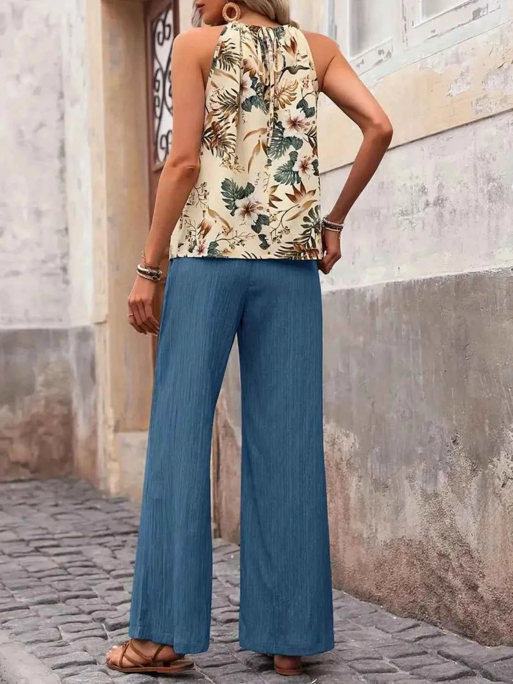 Printed Tank Top and Wide Leg Pants Set 58803f13-c9cd-4233-97af-5733ac525998-Max-Origin