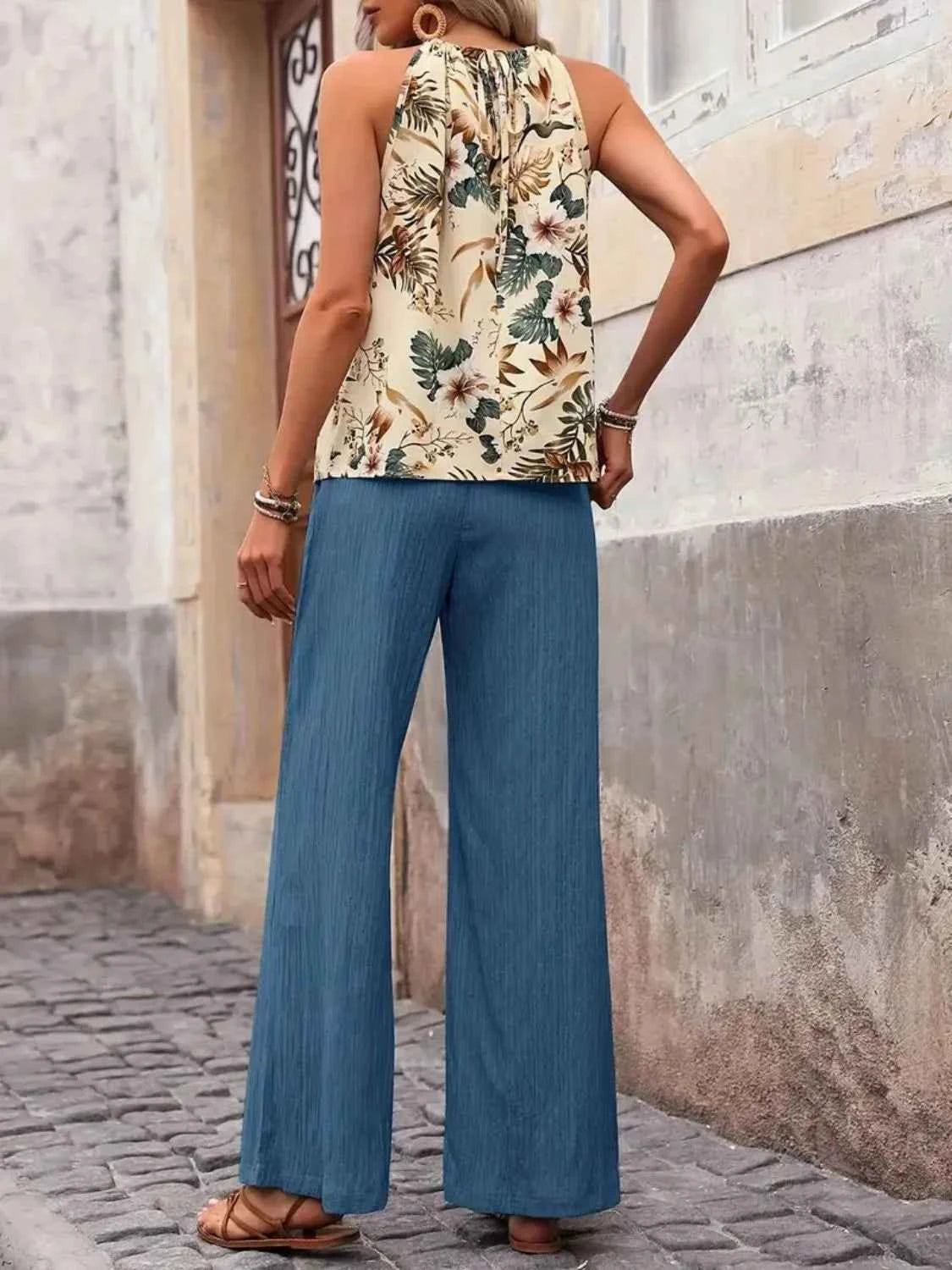 Printed Tank Top and Wide Leg Pants Set 58803f13-c9cd-4233-97af-5733ac525998-Max-Origin