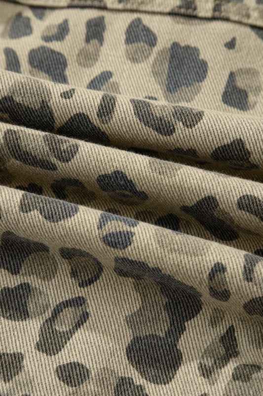 Leopard Denim Button Down Jacket 588286d4-dc49-41db-87f4-35b387bcb06b