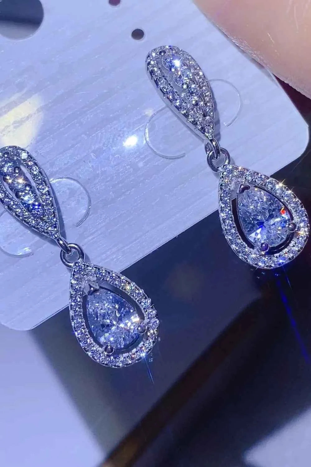 2 Carat Moissanite 925 Sterling Silver Teardrop Earrings 58865664-3423-4a49-9c87-1dd6c8e3d3f5-Max
