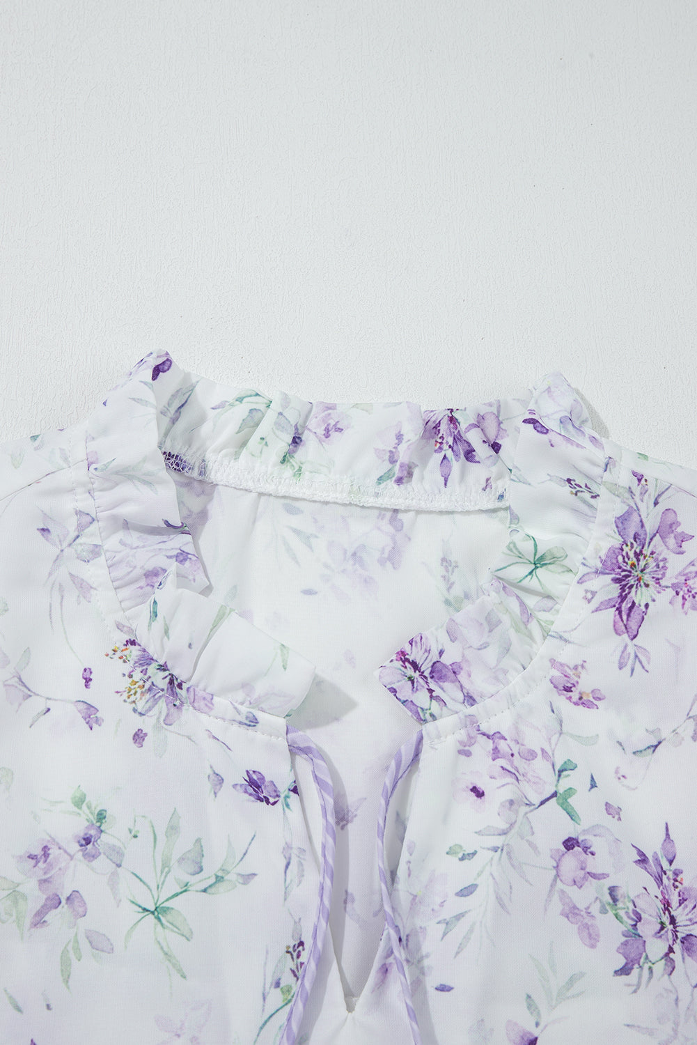 Purple Floral Print Split Neck Plus Size Top 588e139b8f211c9c