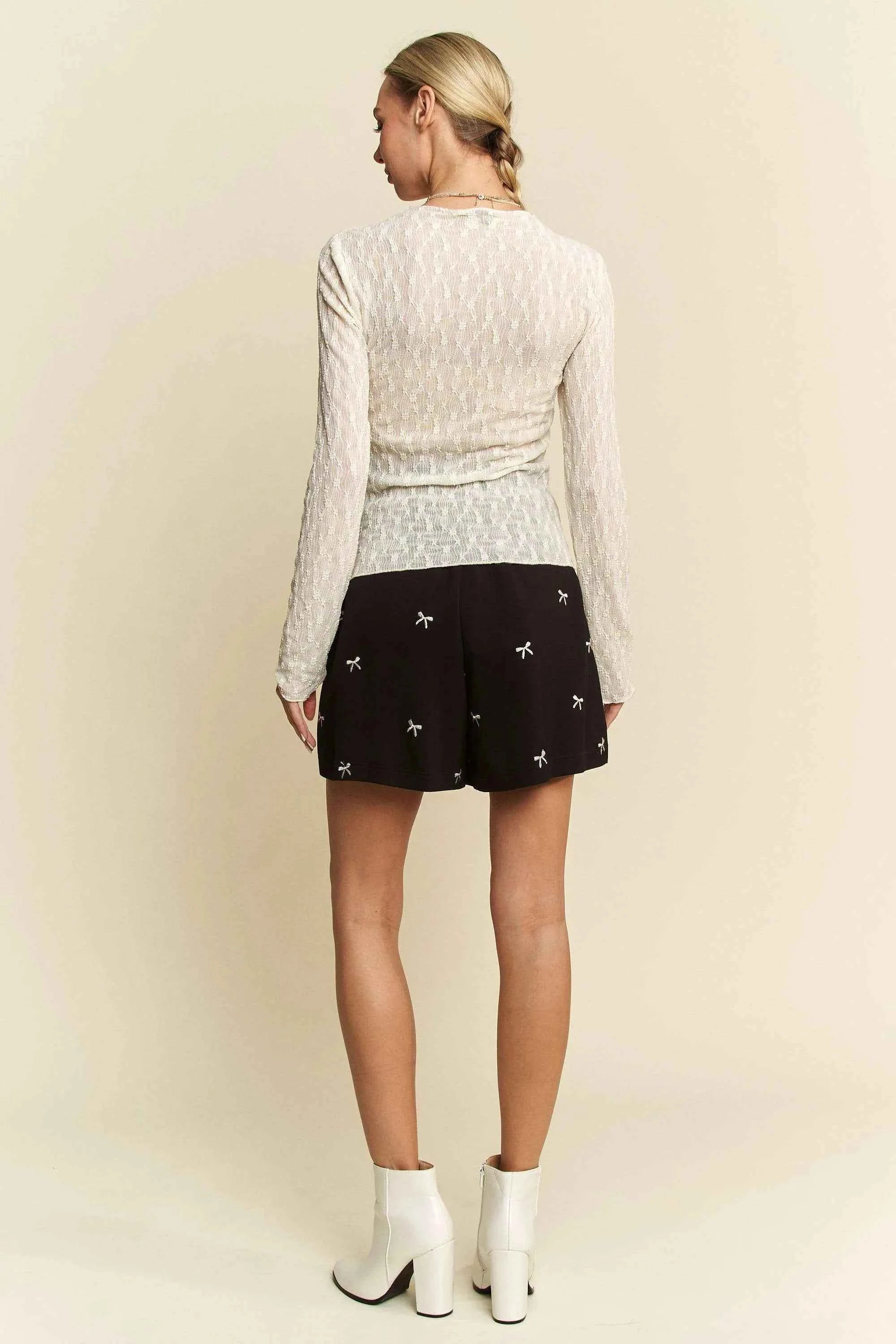 Davi & Dani Long Sleeve Sheer Small Embroidered Bows Lace Top 58945d1e0cc14be3bd7d4ce0df6fa5a0-Max-Origin