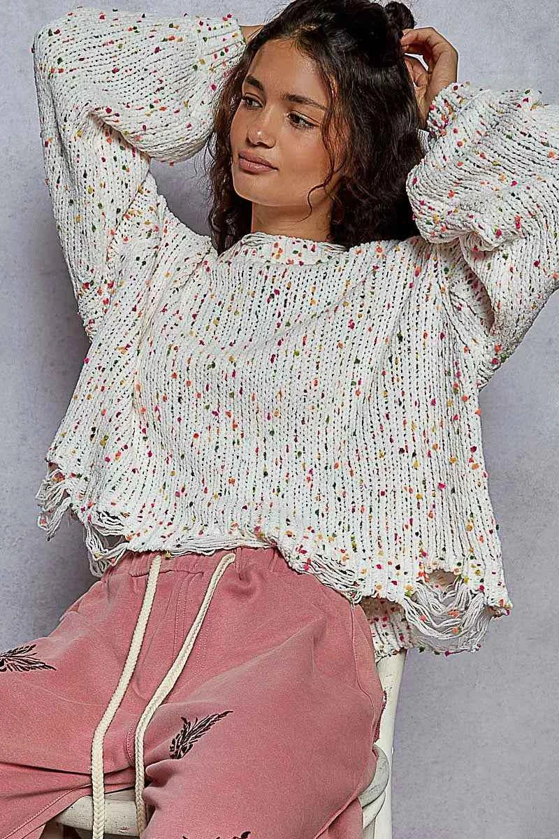 POL Round Neck Fringed Hem Sweater 589a837d-197b-42d1-8c93-68fe028f4484-Max-Origin