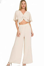 Zenana Woven Airflow Twisted Top & Wide Leg Pants Set 589d1d93-2ba7-4396-a00e-266dd071cbb5-Max-Origin