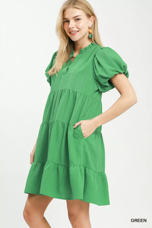 Puff Sleeve Tiered Babydoll Dress 58a24b3d-2918-4521-ba0e-d4048ac75cf5-Max-Origin