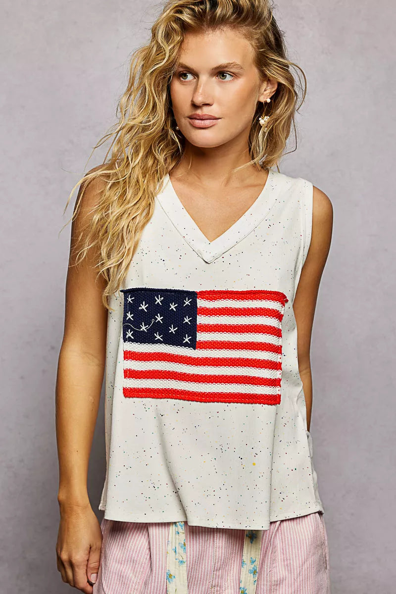 POL V-Neck Ribbed Tank with American Flag Patch and Star Back Patch 58a40a3a-ebd3-4aa4-afac-6df5c8e2a663-Max-Origin
