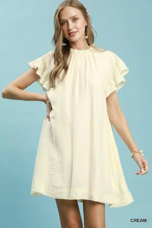 Ruffle Flutter Sleeve Dress CREAM 58b95c7b-abf8-41bd-bafe-1c953c62fbf4-Max-Origin