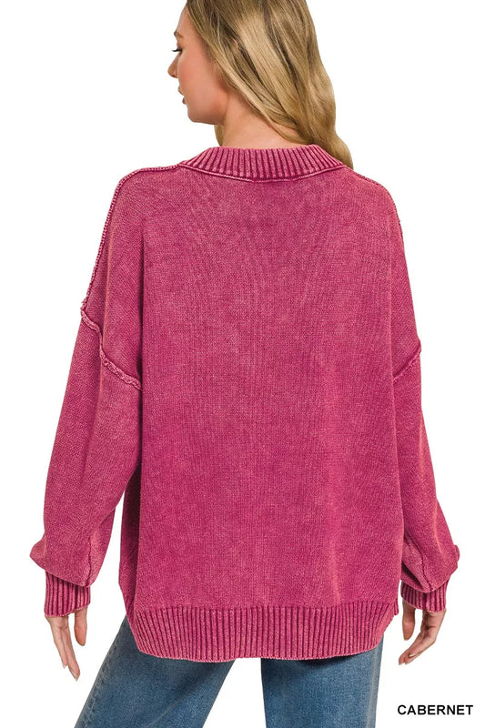 Washed Deep V-neck Oversized Sweater 58bb2a8003d94a5ab1c477d7c84c9c6d-Max-Origin