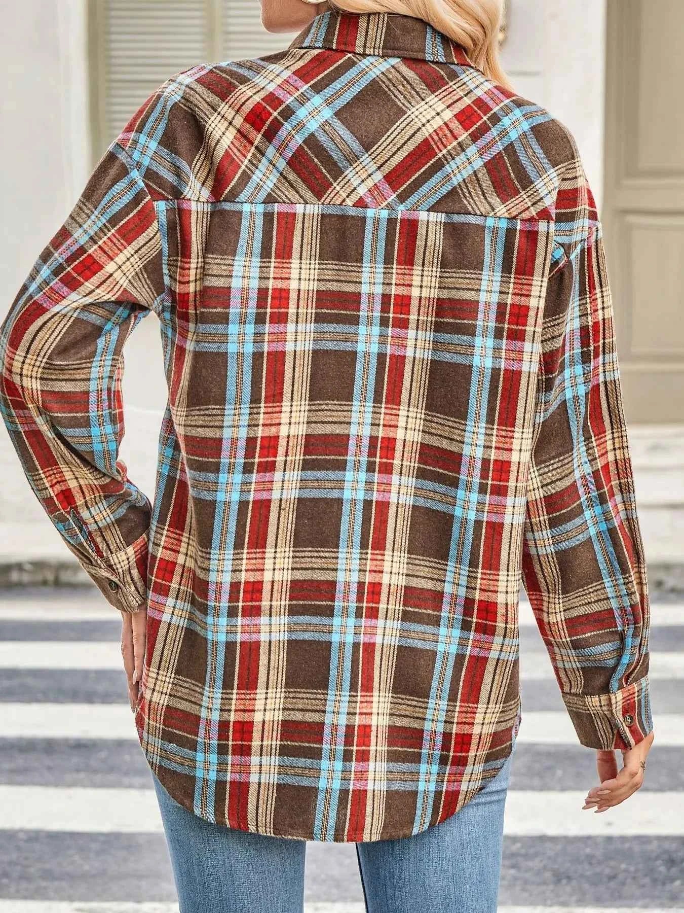 Plaid Button Up Long Sleeve Shirt 58bdc5355f314e4dad9f007a48516006-Max-Origin