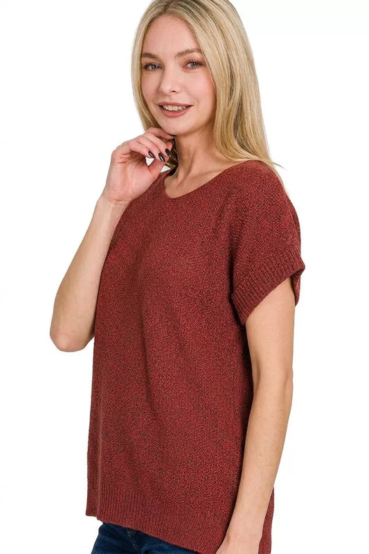 Center Seam Short Sleeve Sweater 58cc1e09-8322-4af4-8d55-1c25d6b36001-Max-Origin