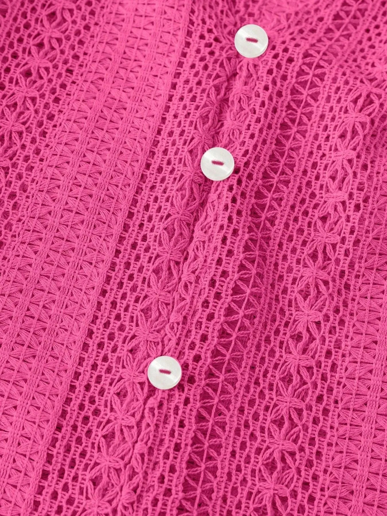 Crochet Notched Button-Front Shirt 58eead8c502e4ab6876a700974996bd4-Max-Origin