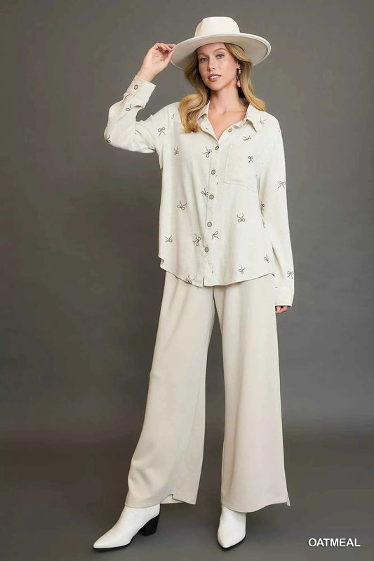 Linen Blend Fitted Shirt with Ribbon Embroidery Details 58ef90b2-037e-43d0-b919-a97f30ae8e79-Max-Origin