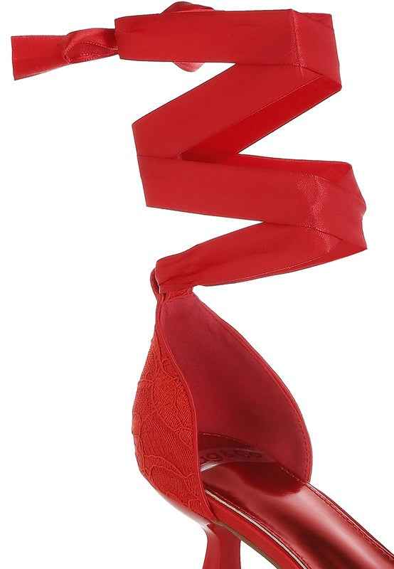 Laika Lace Kitten Heel Sandals 591e4842-2498-45f1-af01-0fd22e4469fa