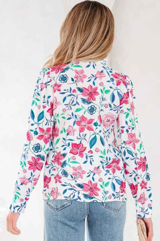 Floral Lace Trim Buttoned Long Sleeve Shirt 59341391-4b19-4fff-b8f1-87e7f383cbca