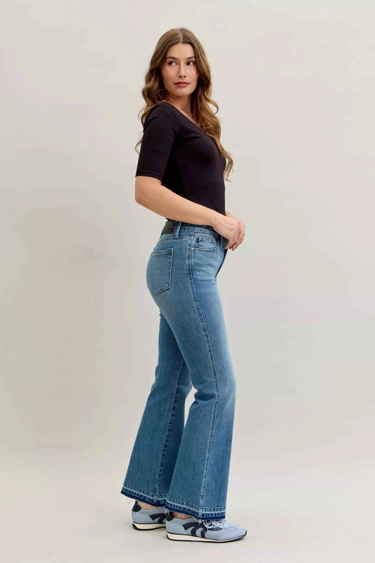 Full Size Mid Rise Slim Bootcut Tummy Control Release Hem Jeans Plus Size 59375599-7c0f-444e-a1f5-cfb7ef0eafef-Max-Origin