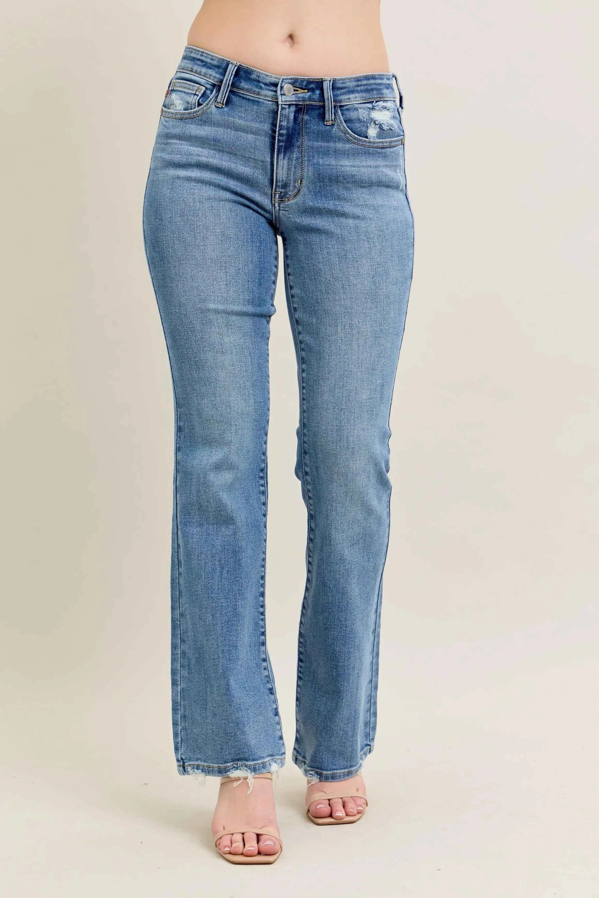 Judy Blue Full Size Mid Rise Wash Destroy Hem Bootcut Jeans Plus Size MD 593b705de7c640d7a152f974b93bbcab-Max-Origin
