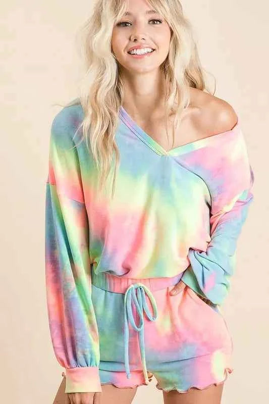 Tie Dye French Terry Top With Balloon Sleeves 59472774644040b5b56d8fa5fce77657-Max-Origin