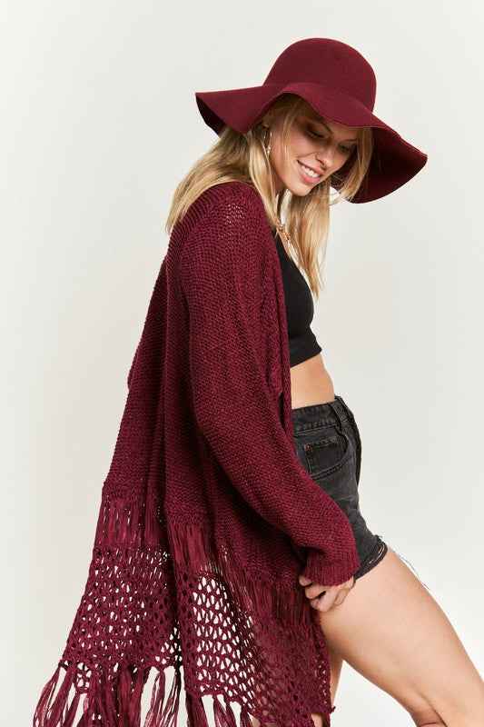 FRINGE KNIT CARDIGAN KRT1001 59535aa6-1ce7-4eff-b6a2-1b9bef5cf221