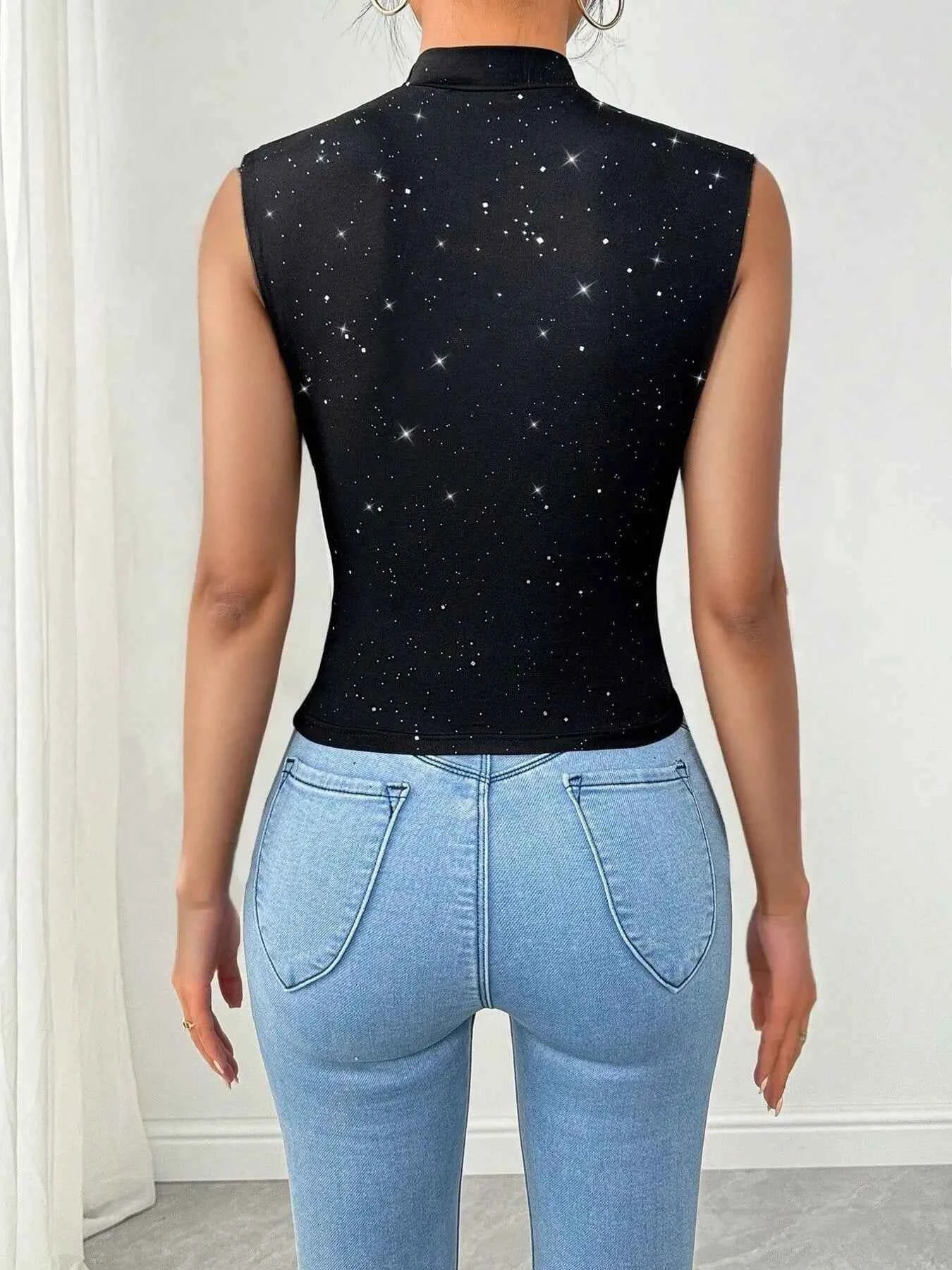 Surplice Sleeveless Slim Blouse 5954d8f418fe43bfad11222e9e87f2d7-Max-Origin