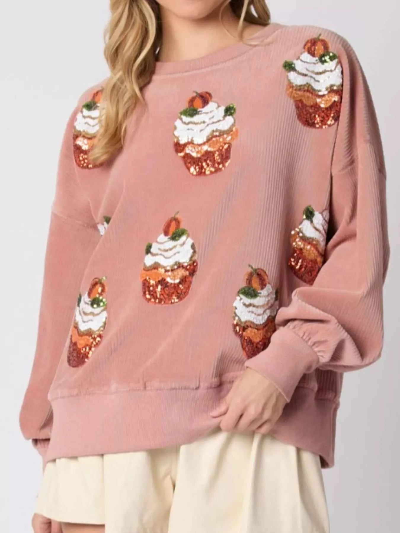 Christmas Cupcake Dropped Shoulder Sweatshirt 59619878-5748-4130-b7ab-6208c3912232-Max-Origin
