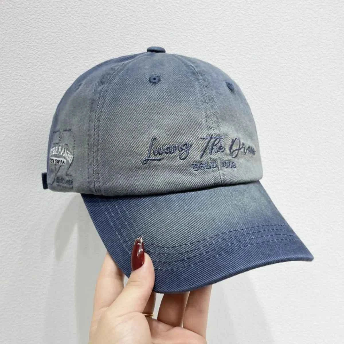 Embroidered Adjustable Cotton Baseball Cap Dusty Blue One Size 59622f43-b7c3-46fb-be64-7d56faeb7dc3-Max-Origin