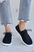 Forever Link Flat Round Toe Lace-Up Sneakers Black 59896399-3826-4f01-9fc1-e4949bbb054a-Max