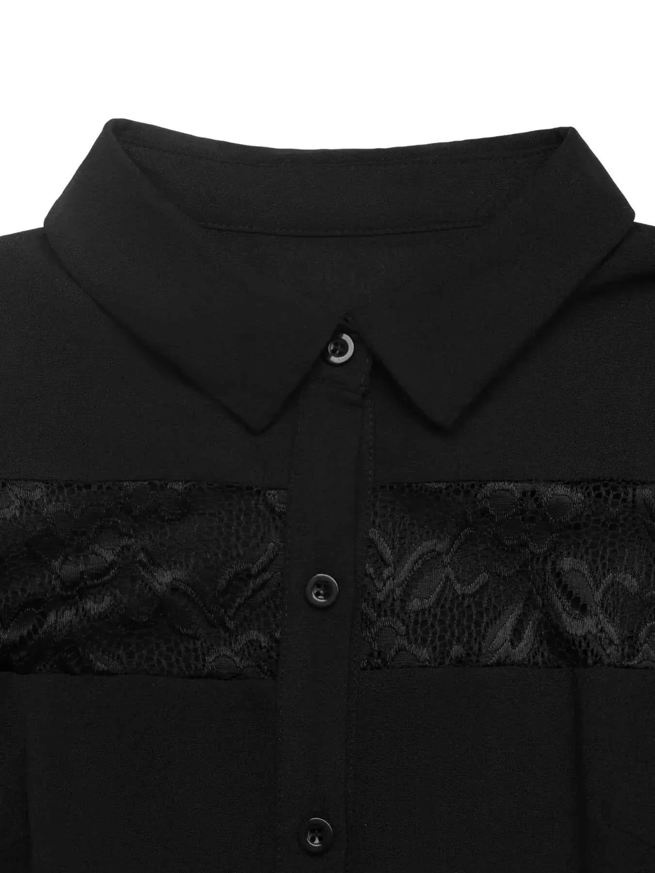 Lace Detail Button-Front Midi Shirt Dress 59898c288a6d4cdda9a38acaa032e96d-Max-Origin