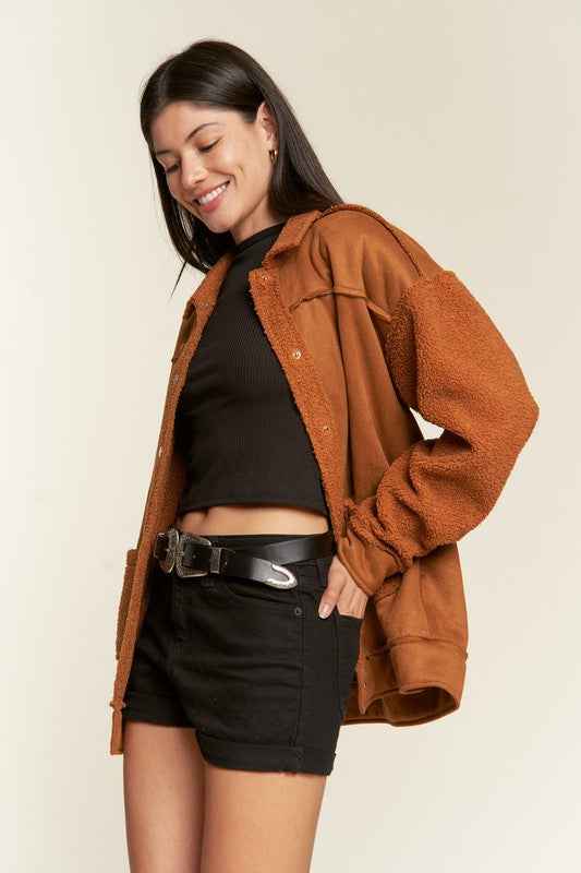 FAUX FUR AND SUEDE JACKET JJO5028 598ae901-a177-407d-a8e5-d2cfd3717c8b