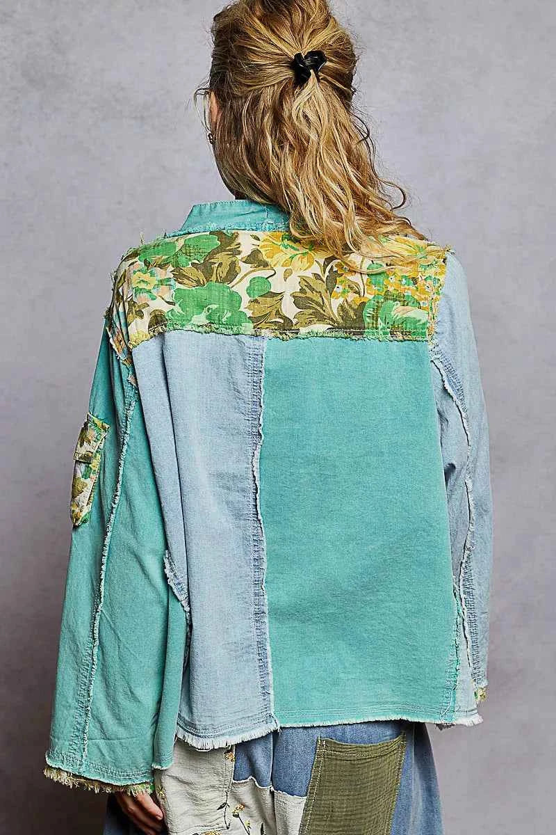 POL Button Down Floral V-Neck Long Sleeve Raw Hem Top 59a09006-213e-4fe1-85d7-01dc9ff0335b-Max-Origin