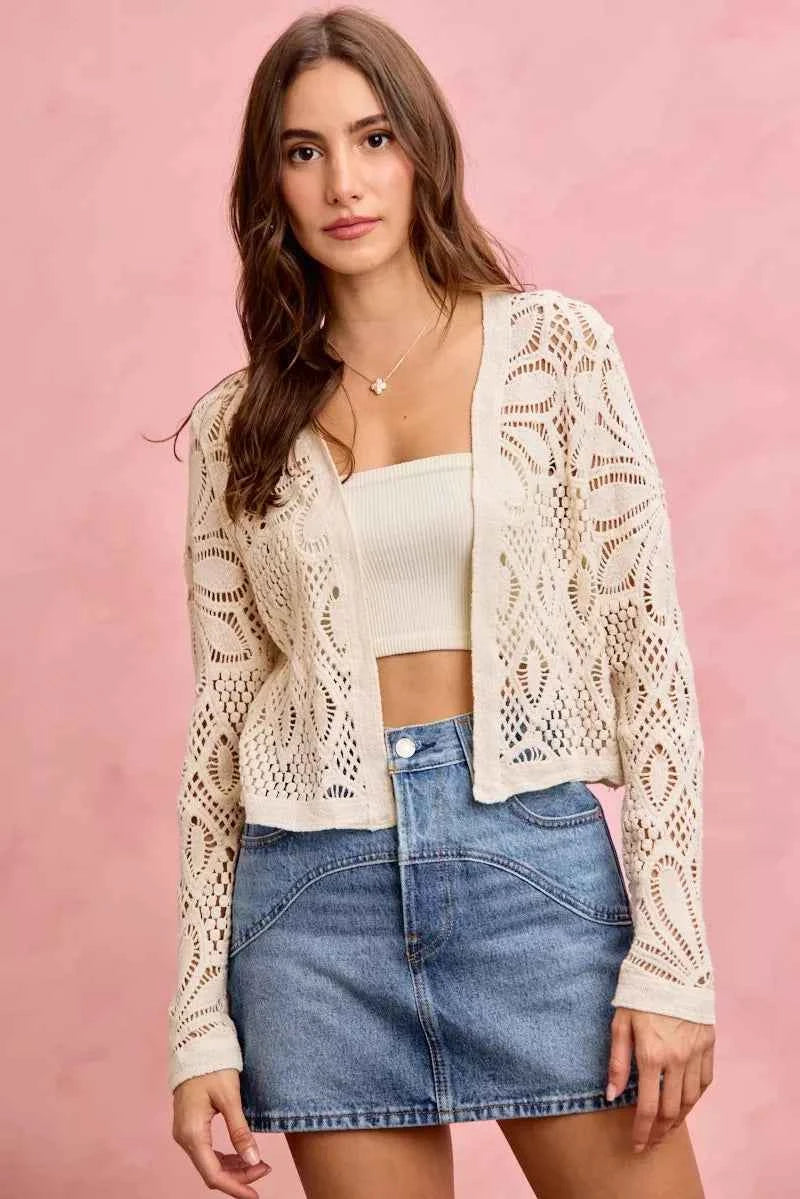 SO ME Crochet Knit Long Sleeves Cardigan Sweater 59b2570ea9364f109e706b668eee7e1b-Max-Origin