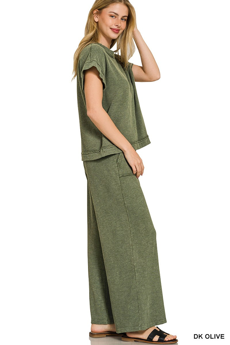 Zenana Washed Slub Short Sleeve Tee & Long Pants Set 59bfcea8c7354d2ca1d5dbb9a7d73ebc-Max