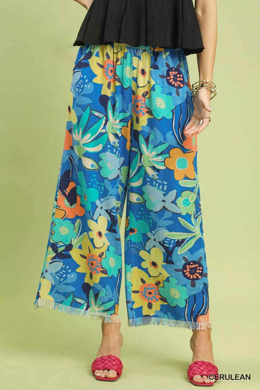 Umgee Floral Print Wide Leg Pants CERULEAN 59c2fe13-c0e3-451b-aa35-d2828d9e9fb4-Max-Origin