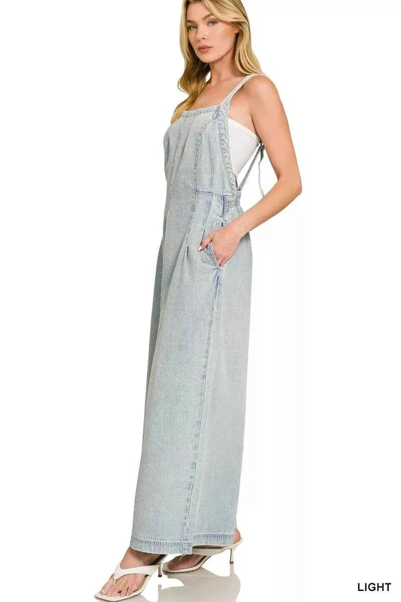 Zenana Denim Light Washed Wide Leg Overalls 59c8495f18924f6fb756bd99e2272b95-Max-Origin