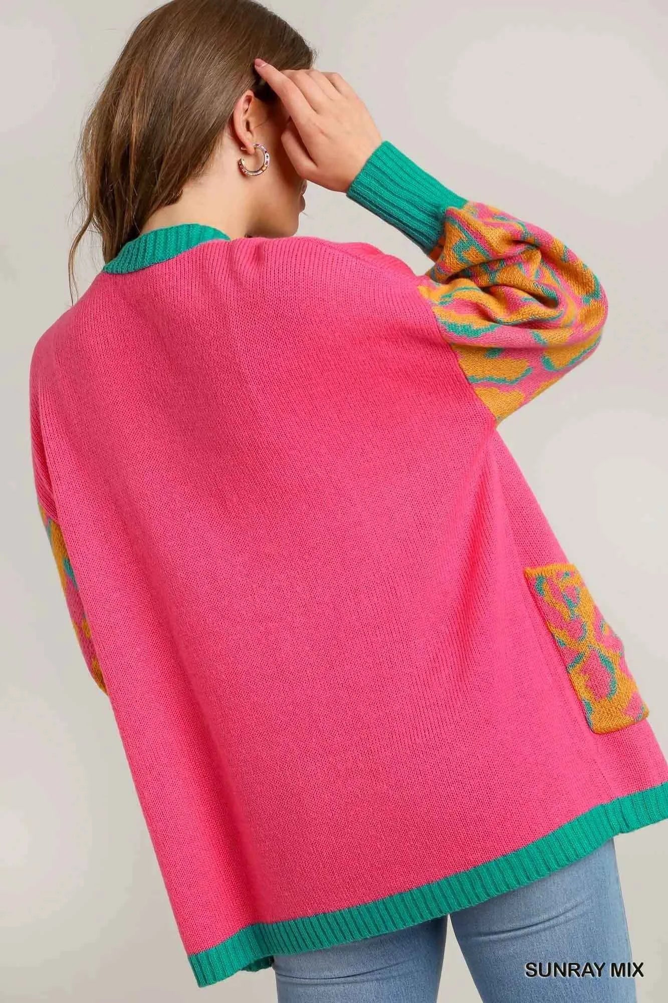 Umgee Animal Print Open Front Sweater Cardigan 59c8ad8b-a296-4b8c-8f18-fb5986a957b1-Max-Origin