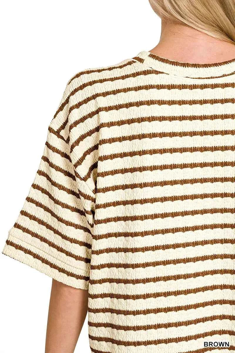 Zenana Striped Short Sleeve Tee & Shorts Set 59c9c34b43764b129831068741e6ae40-Max-Origin