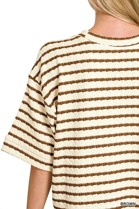 Striped Short Sleeve Tee & Shorts Set 59c9c34b43764b129831068741e6ae40-Max-Origin