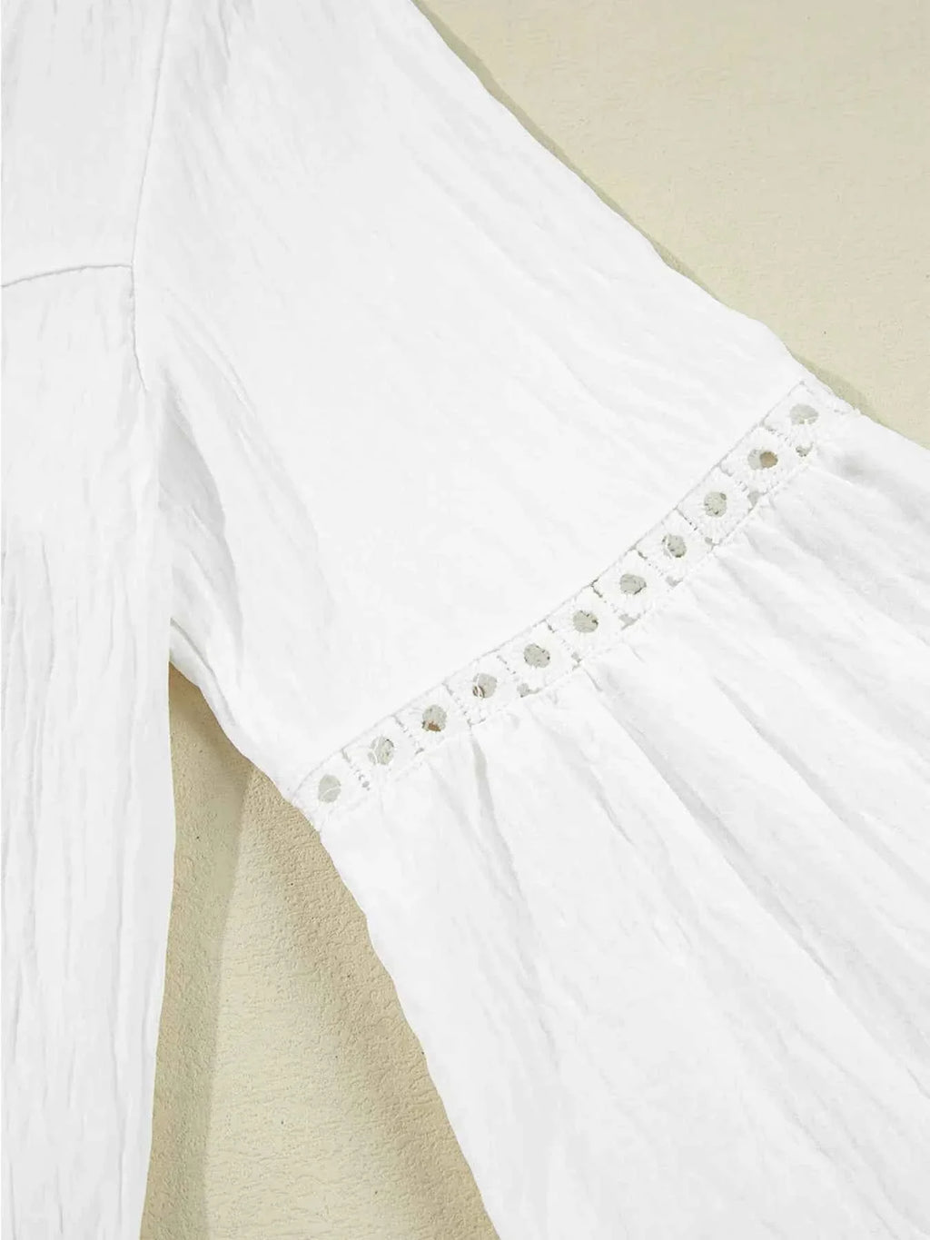 Drawstring Puff Sleeve Tie Neck Blouse 59dfb877a4ff43ecb0a3157f8dfaca45-Max-Origin