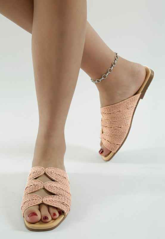 Daisy Doe Raffia Square Toe Flats 59e0823c-9bde-4678-aef4-0452e29a5929
